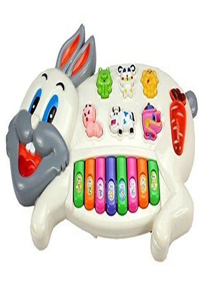 MVM Enterprise Musical Piano for Kids with Flashing Lights - Rabbit Piano Toys with 15 Keys and 3 Modes Melodious Sounds, Musical Toys for 3+ Years Old Kids, Early Development Musical Toy (Rabbit) - Image 5